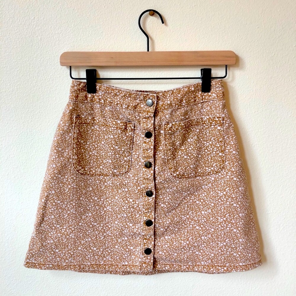 Kimchi Blue (Urban Outfitters) Yellow Floral Skirt